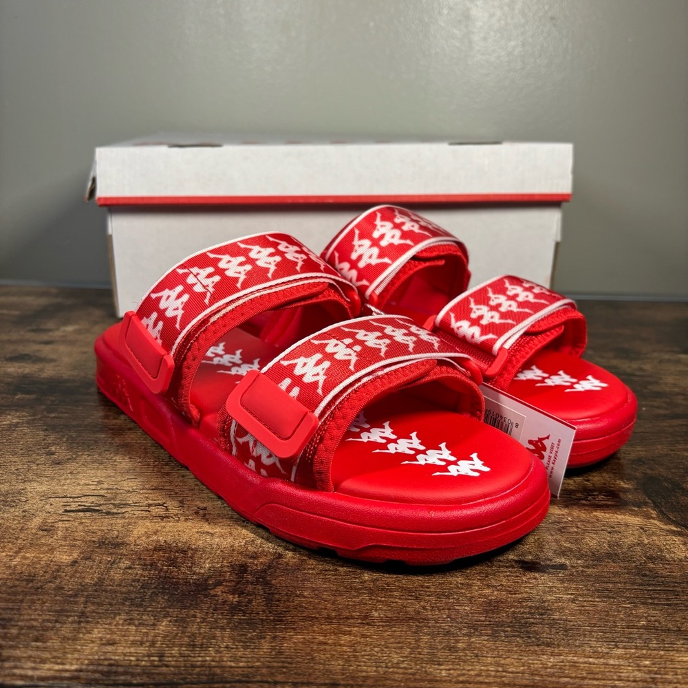 Kappa 222 Banda Aster 1 Sandals Red/White Size 10 New